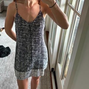 Intermix Black and White Silk Mini Dress